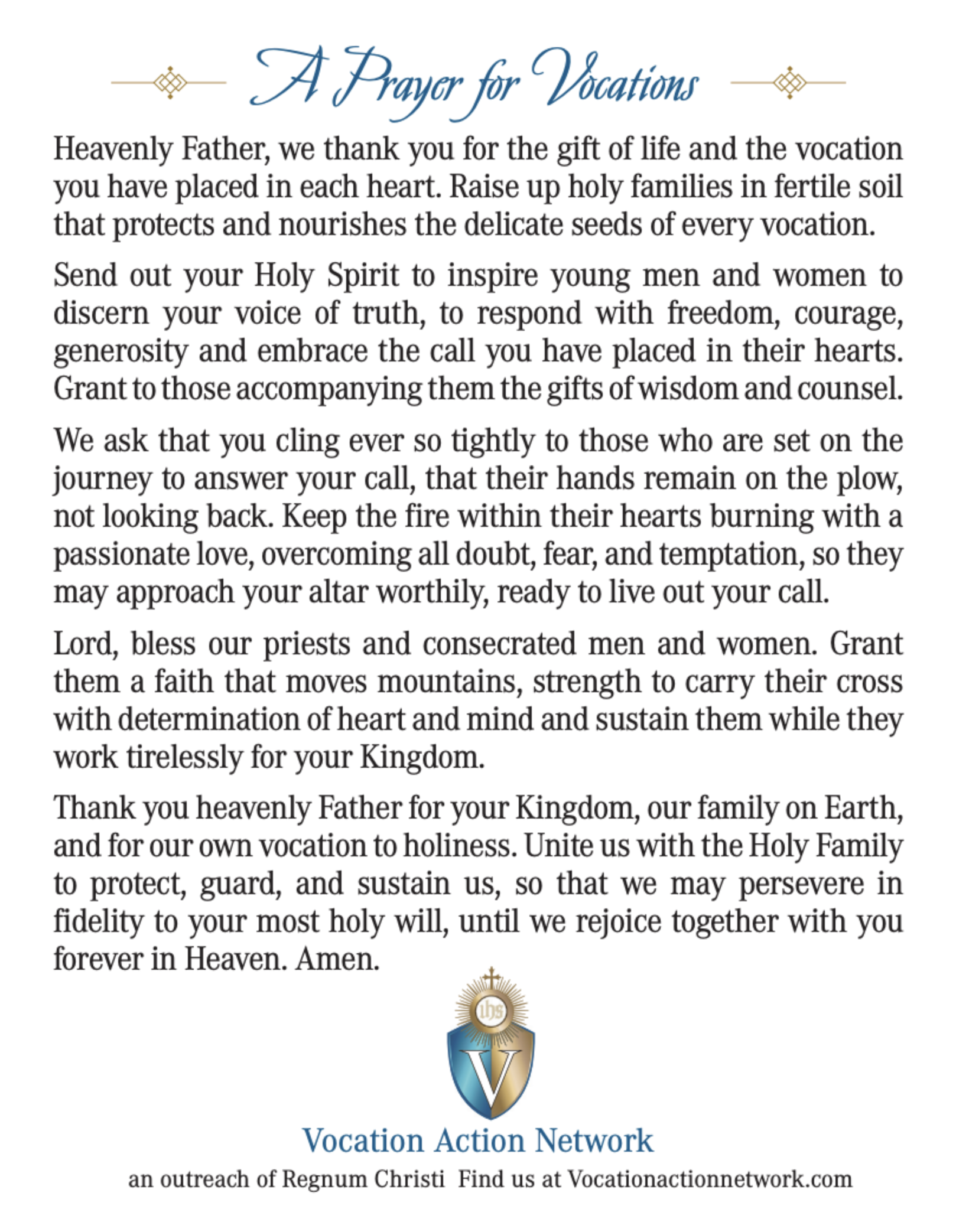 prayer for vocations thumbnail